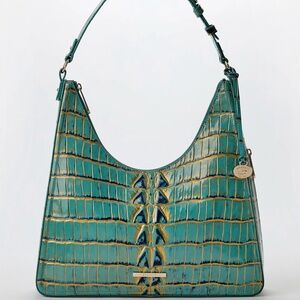 BRAHMIN Tabitha Estuary Leather Shoulder Bag  PARAKEET